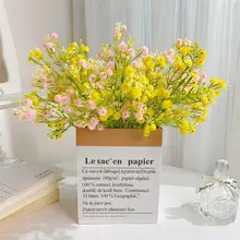 さりげない自然の美しさ！ドライフラワー風プラスチック製花束【勿忘草デザイン・観賞用・グリーンインテリア】