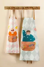 可愛いデザインの親子用エプロン【防水・防油・キッチン用】（セットアップ対応）