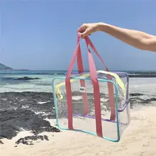 大容量 ショルダーバッグ【カラフル ジェリー素材・ビーチ・マザーズバッグ・プール用】