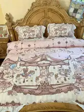 ぬいぐるみデザインのロリータ風ミルクフランネル四点セット【保温・コーラルフリース・ベッドシーツ・掛け布団カバー・寝具】