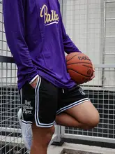 BALLHO MVP 男性用バスケットボールショーツ【夏用・速乾・メッシュ・五分丈・レトロデザイン】