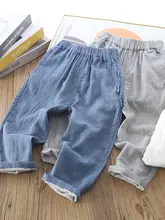 薄手コットンガーゼの男児用休闲パンツ【通気性・防蚊機能付き・九分丈】