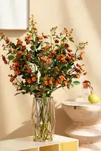ナンジュウジセイの造花 小さなバラの高級装飾花【リビング・ダイニングテーブル用】