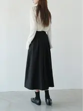 ハイウエスト百褶スカート【秋季・エレガント・Aライン・通勤用】