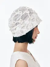 春夏用 フラワーレース付きパーカーキャップ【女性用・デザイン性・スイートスタイル】（セットアップ対応）