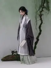 天絲刺繍入り立ち襟長シャツ【春夏向け・白色】