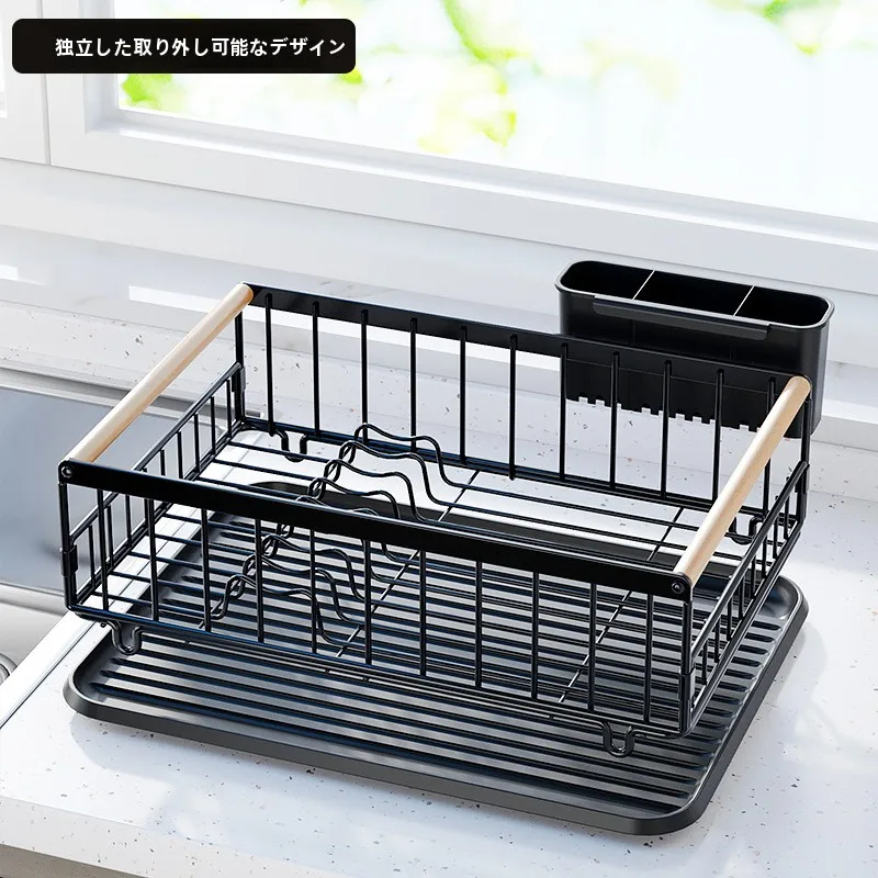 キッチン用水切りラ ック：カウンタートップ設置で食器・箸用の汚れを効果的に管理