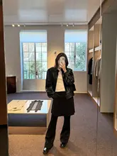 春季新作 レディース フェイクツーピース デザインパンツ【スリムフィット・微フレア・カジュアル】（セットアップ対応）