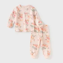 抗菌加工の女児用秋用パジャマ【幼児用・長袖・秋用パンツ】（セットアップ対応）