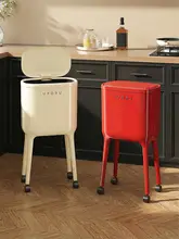 スタイリッシュなデザインのキッチン用ゴミ箱【蓋付き・高脚・大容量・移動可能】