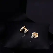 ミニサイズ シャツ用カラークリップピン【虹色・高級デザイン・ファッション小胸針】