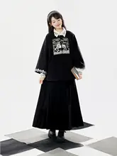漢風刺繍入り方襟外套と馬面スカート