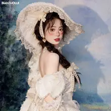 新しいロリータ麦わら帽子レトロ牧歌的なスタイル