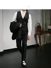 ダブルブレストのファッショナブルなベスト【カジュアル・結婚式用・男性用】（セットアップ対応）