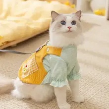 ペット用 猫用衣類【春秋用・ポケット付き・2本足用・ブルーの短毛種対応】