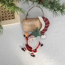 クリスマスツリー用装飾オーナメント【ビンテージ風・木製レジン・雪だるまデザイン】