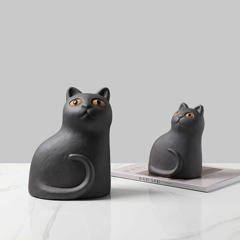 猫飼いが買ってよかったもの・悪かったもの正直に言う - モダンシンプル ブラックキャット コンクリート装飾オブジェ