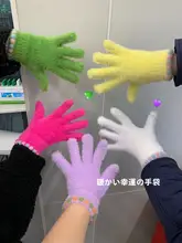 可愛らしい蝶結びデザインの冬用毛糸手袋【極上の柔らかさ・暖かい・防寒・バイカーズスタイル】