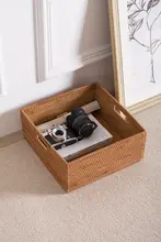 アンティーク風 手編みのラタン収納ボックス【高級感あるデザイン・多用途】