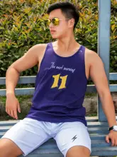 メンズコットン丸首ノースリーブタンクトップ【春夏用・フィット感・スポーツ＆カジュアル】