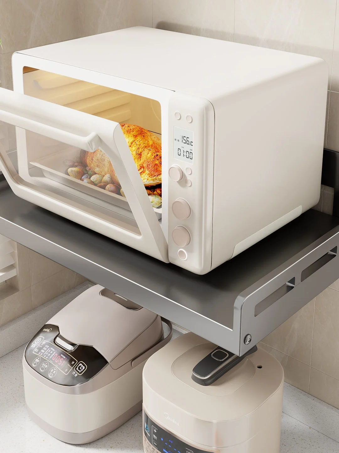 壁掛け多機能収納ラック：かっこいいキッチン吊り棚としての実用性とデザイン性