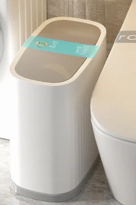 プッシュ式家庭用ゴミ箱【蓋付き・台所・浴室用・スリムデザイン】