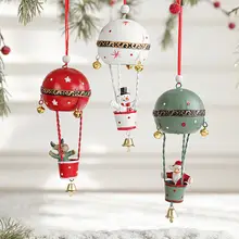 クリスマス装飾 鉄製カラーボール熱気球【ツリー・トナカイ・雪だるま・サンタ】
