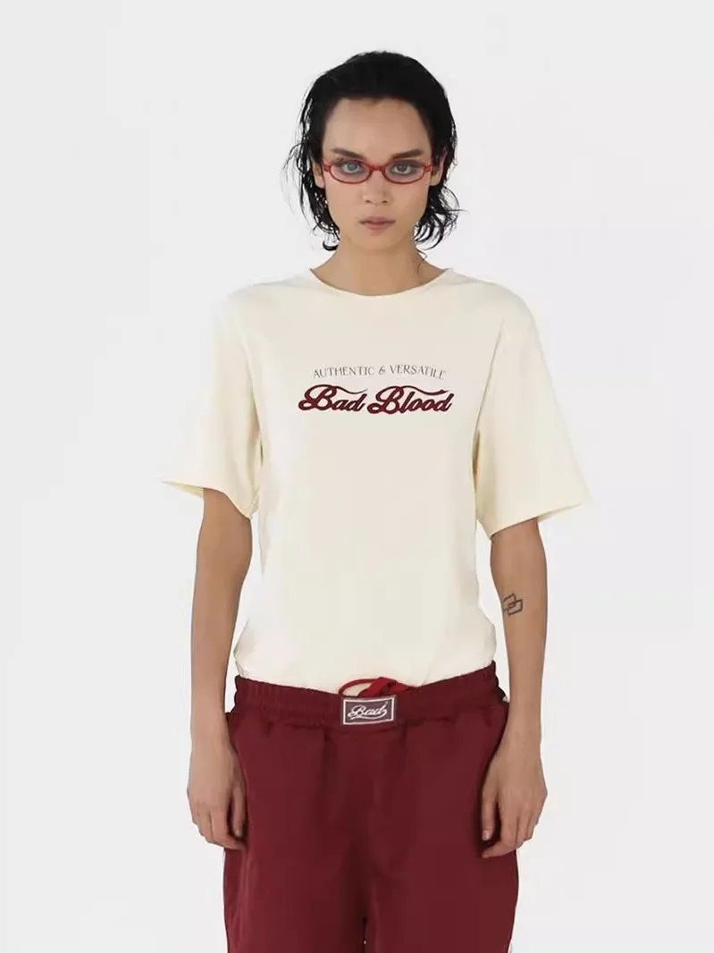 bad boy アメリカンヴィンテージプリント短袖Tシャツ：通勤風のカジュアルスタイルを実現