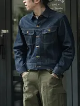 左斜めポケット デニムジャケット【ショート丈・ヴィンテージスタイル】