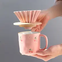 高可愛さの手描きデザイン コーヒーカップ＆折り紙式フィルター【ハンドドリップ用・器具付き】（セットアップ対応）