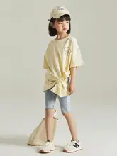 女児用 夏用 カジュアル スリムフィット 半袖デニムパンツ【ショートパンツ・多用途】