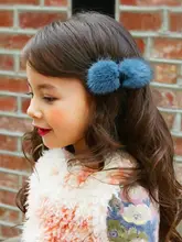 子供用ヘアアクセサリー【サイドバング用・水貂毛・リボン型・後頭部クリップ】