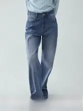 レディース ハイウエストワイドレッグデニムパンツ【ルーズフィット・春用・カジュアル】（セットアップ対応）