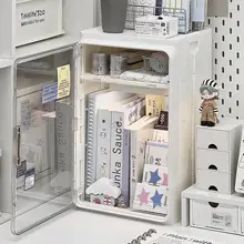 おしゃれなデスク用文具収納ボックス【扉付き・学生向け・デスクトップ用】