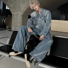 ヴィンテージ風の洗い加工デニムジャケット【ショート・肩パッド付き・カジュアルスタイル・メンズ】