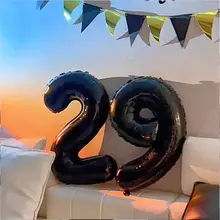誕生日用黒の王冠数字バルーン【インスタ映え・パーティー装飾】