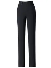 高腰フィット感のある加絨ストレートパンツ【カジュアル・冬用】