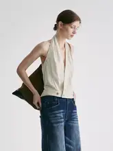 デザイン性抜群のストラップレスネックトップス【構築的デザイン・春夏用】