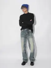 ユニセックス カラー無地 長袖Tシャツ【小さめ首元・ストリートダンススタイル】
