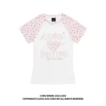 星柄デザインの半袖Tシャツ【レディース・夏用・ショート丈・Y2Kスタイル】