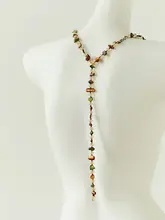ボヘミアンスタイルのシェルウエストチェーン【リゾート風・ロングネックレス・ボディチェーン・スカート用ベルト】