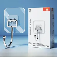 優質 透明壁掛けフック【強力粘着・穴あけ不要・無痕・耐荷重設計】