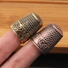 アンティーク調 手作りの針で刺繍をサポートする指ぬき【滑り止め機能付き・DIY用】
