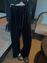 スーパーニニィ ワイドシルエット サテン風ベロアパンツ【フィット・女性用】