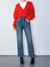 高腰デニムパンツ【ストレート・九分丈・ヴィンテージスタイル・極上の柔らかさ】（セットアップ対応）