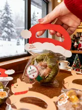 クリスマス雪の結晶デザインのカートンギフトバッグ【クッキー・ヌガー・スコーン用】