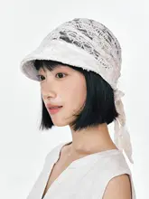 キャップ レディース 透かし刺繍 レースリボン 通気性 春夏 おしゃれ スカーフ付き