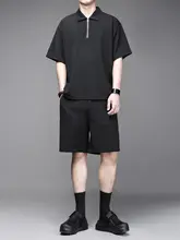 2点セット メンズ 半袖 ポロシャツ ハーフパンツ 夏 上品 おしゃれ 着回し