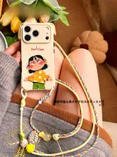 女の子にぴったり！調節可能なショルダーストラップ付きスマートフォンケース【全包軟・四隅保護・対応機種多数】