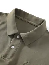 ポロ襟のアメリカンヴィンテージ長袖Tシャツ【秋用・無地・ゆったりカジュアル】（セットアップ対応）